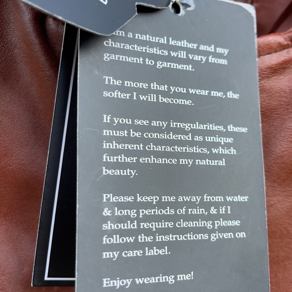 🌺 REAL LEATHER; Brand New with Tags! British Tan Leather Jacket Misses Sz. XS!! - Picture 7 of 13